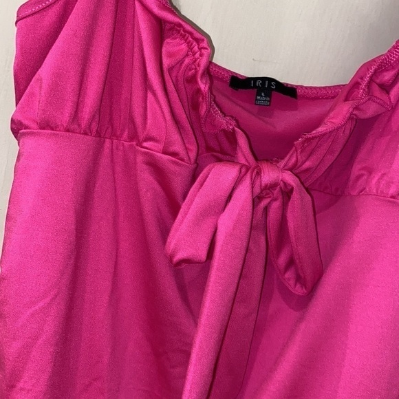 Bodysuit pink barbiecore large stretch ruffled adjustable straps NEW - Picture 3 of 7